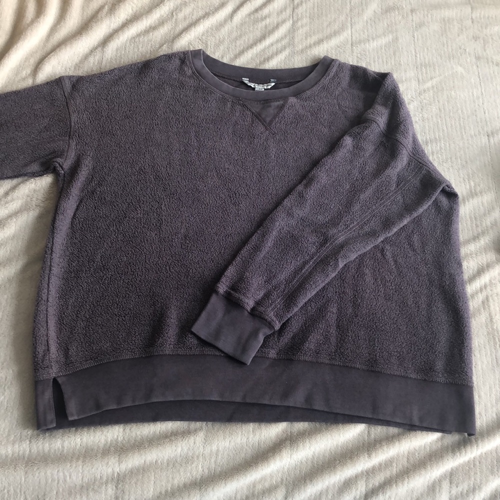 American Eagle Cozy Purple Inside Out Sweatshirt